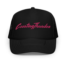 Load image into Gallery viewer, Foam Trucker Hat - Pink Signature - Black &amp; Red/White/Blue
