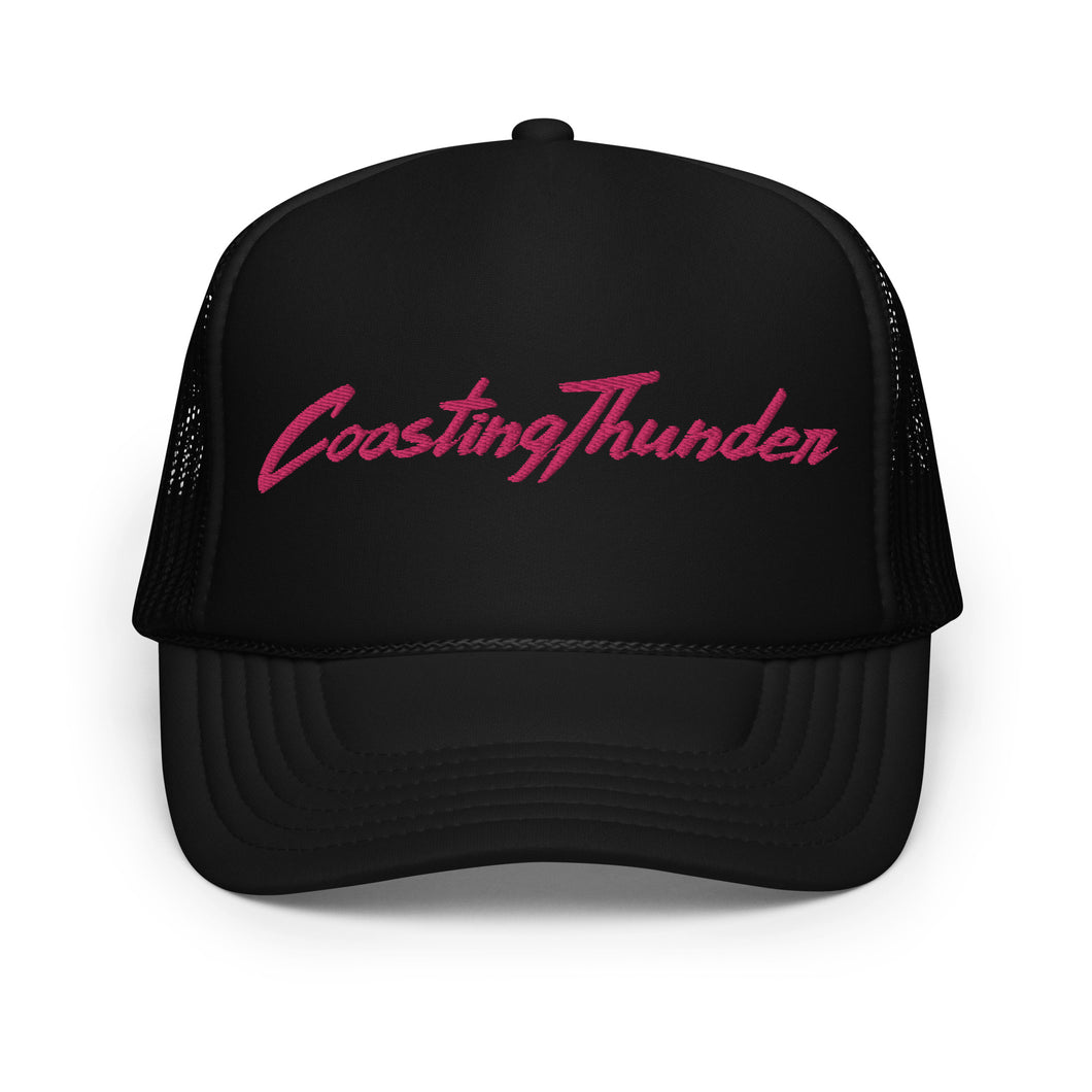 Foam Trucker Hat - Pink Signature - Black & Red/White/Blue