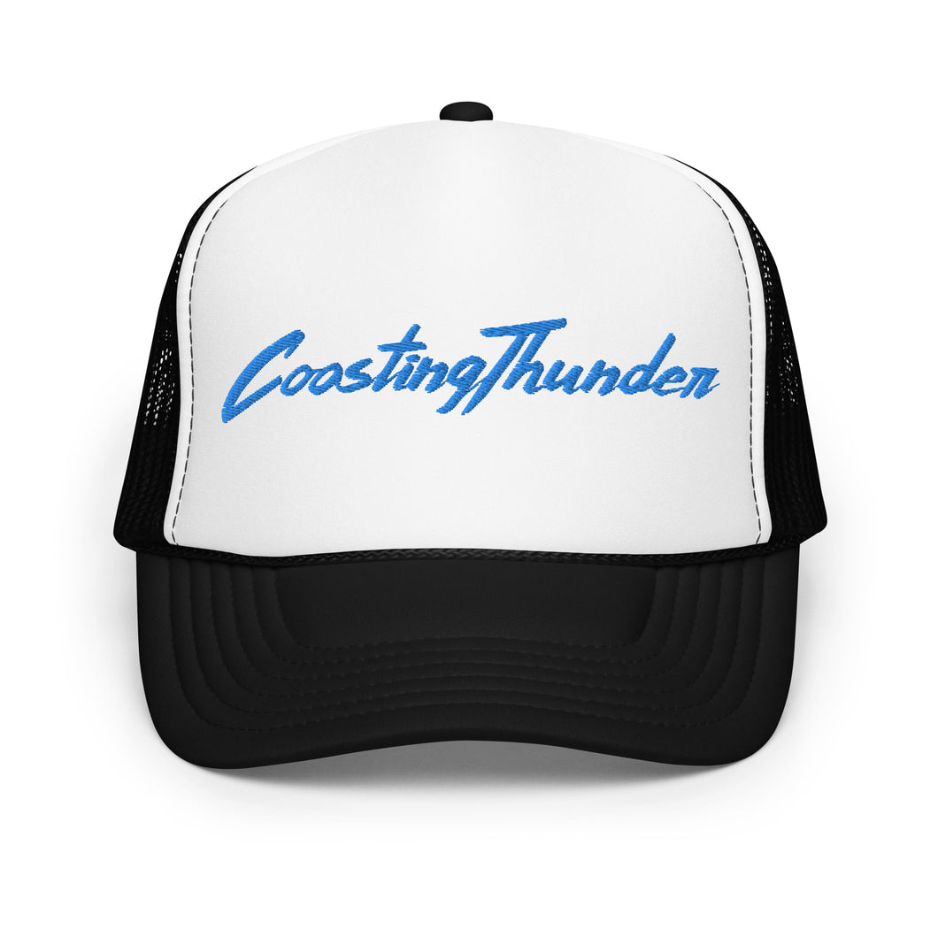 Foam Trucker Hat - Blue Signature - Navy & Back/White