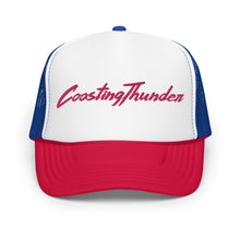Load image into Gallery viewer, Foam Trucker Hat - Pink Signature - Black &amp; Red/White/Blue
